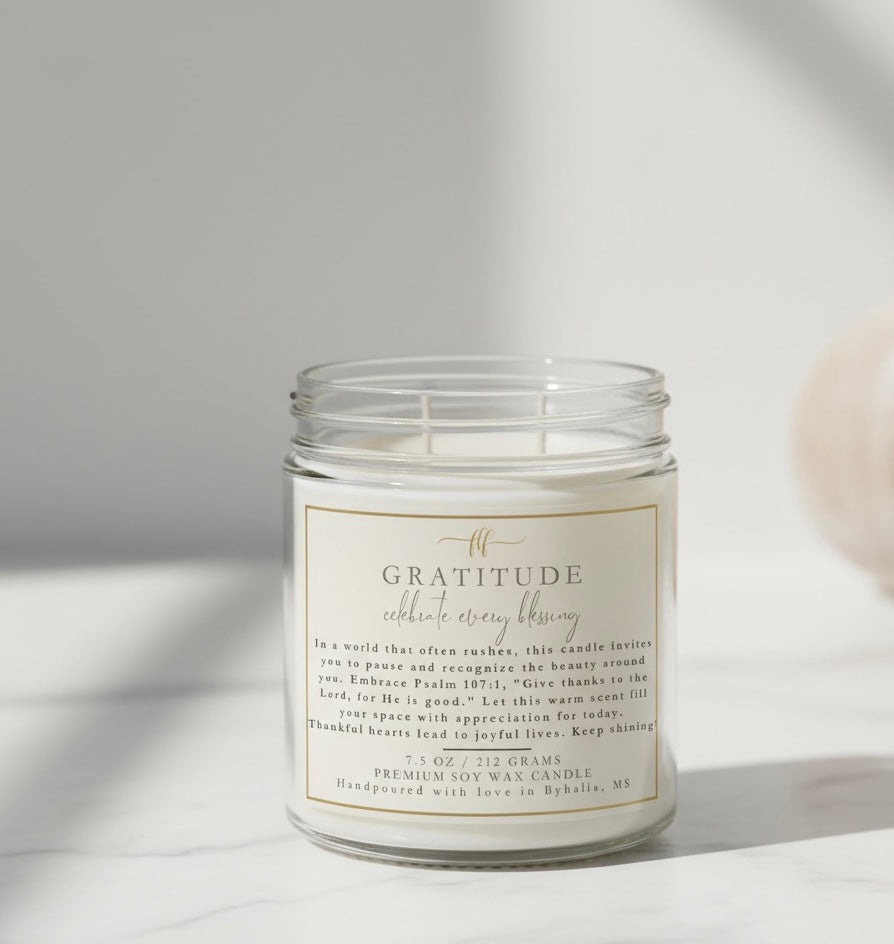 Gratitude (Marshmallow Sugar) Apricot Soy Candle | celebrate every blessing