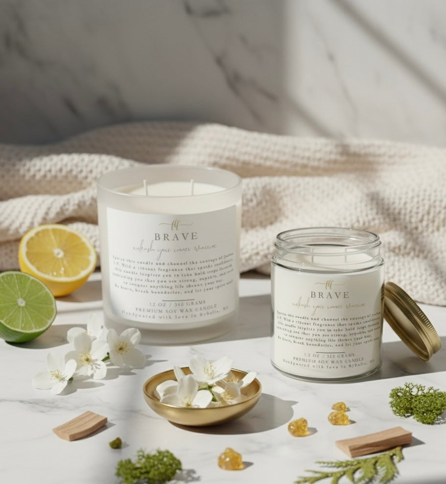 Brave (Noir Ice) Apricot Soy Candle | Unleash Your Inner Warrior
