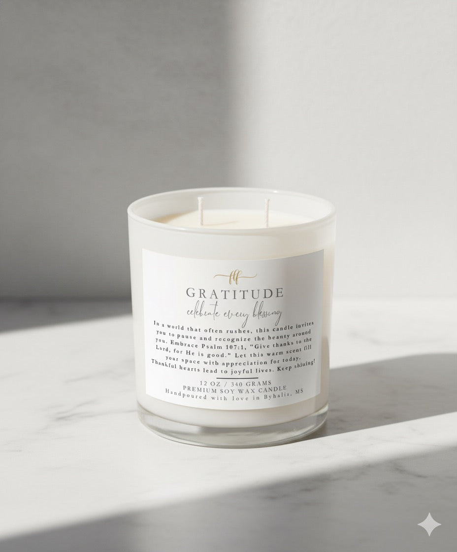 Gratitude (Marshmallow Sugar) Apricot Soy Candle | celebrate every blessing