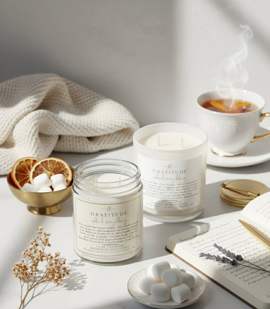 Gratitude (Marshmallow Sugar) Apricot Soy Candle | celebrate every blessing